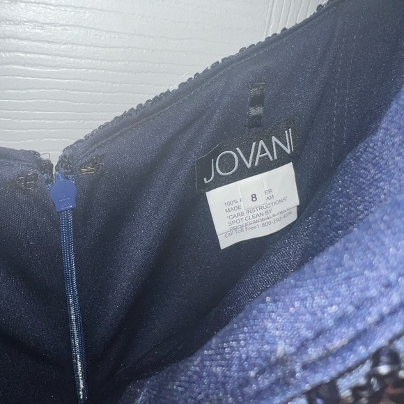 Jovani -Midnight Navy Sequin Strapless Gown -Size 8 - Picture 3 of 6